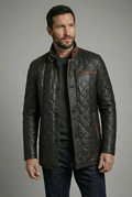 Hayes Quilted Leather Car Coat