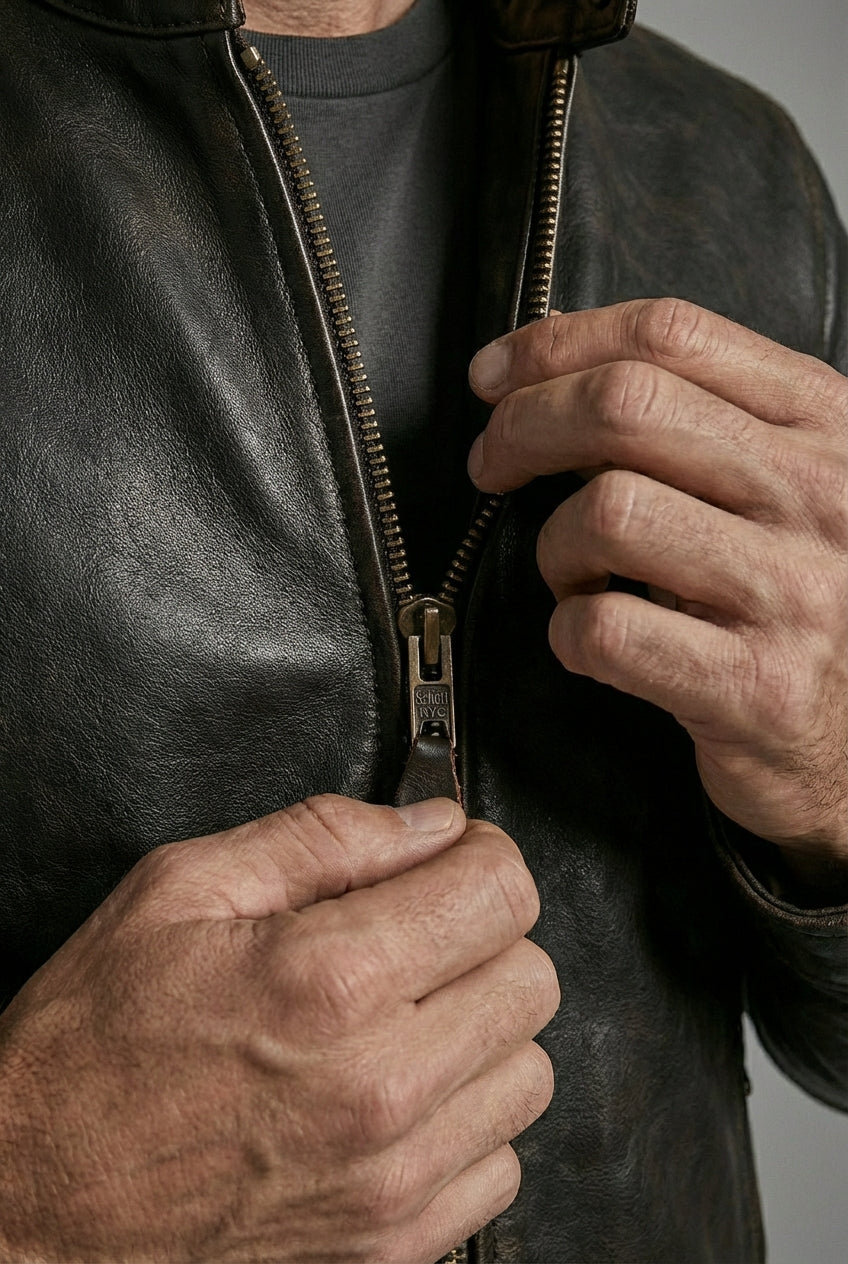 Heavy Cowhide Racer Motorcycle Jacket