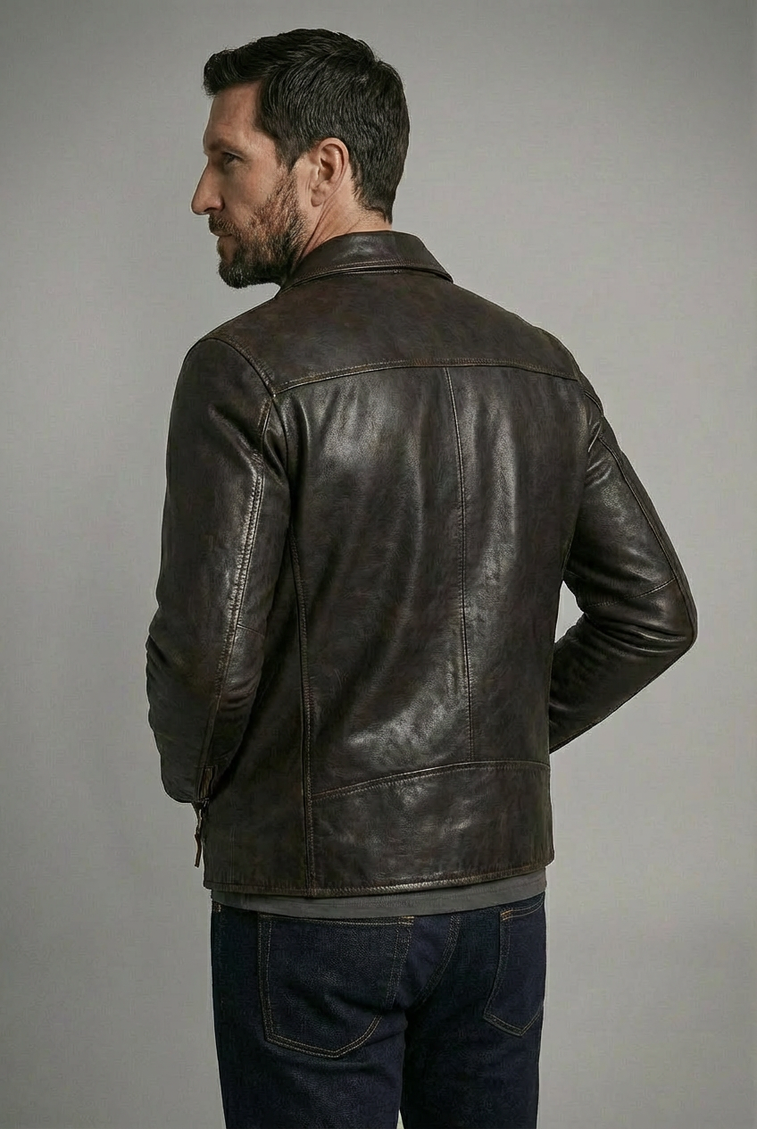 Heavy Cowhide Racer Motorcycle Jacket