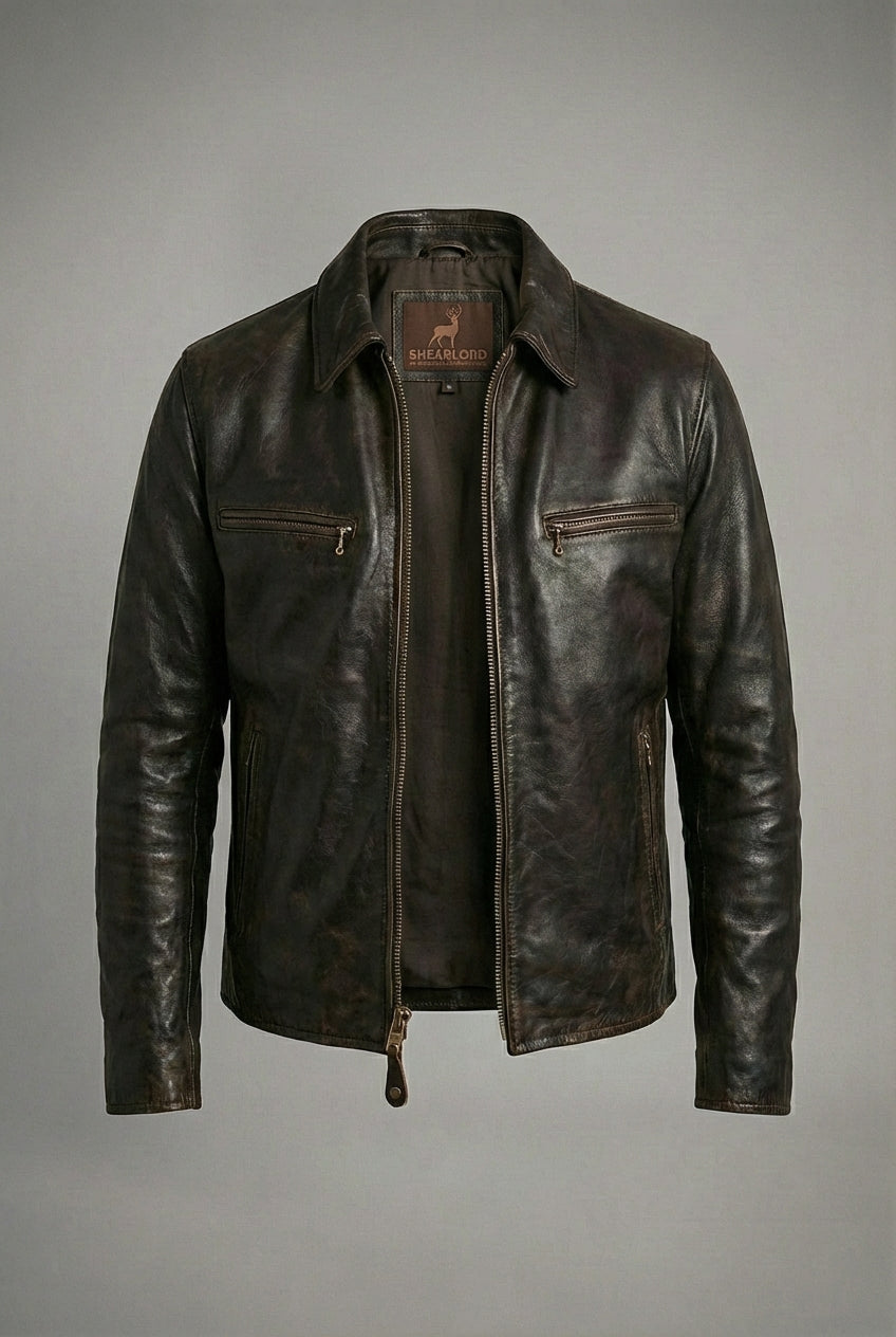 Heavy Cowhide Racer Motorcycle Jacket